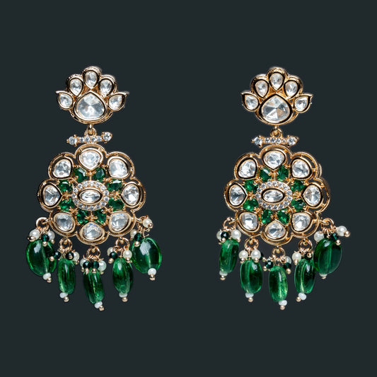 Green Kundan Earrings