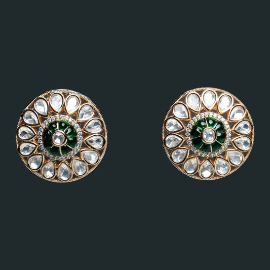 Emerald Green Kundan Earrings