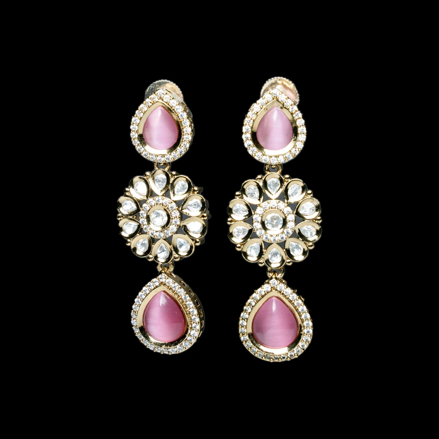 Pink Kundan Earring EK06 - VERDOT