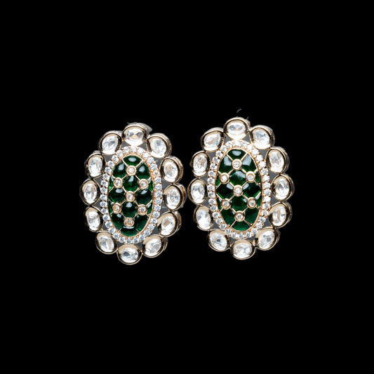 Green Polki Kundan Tops