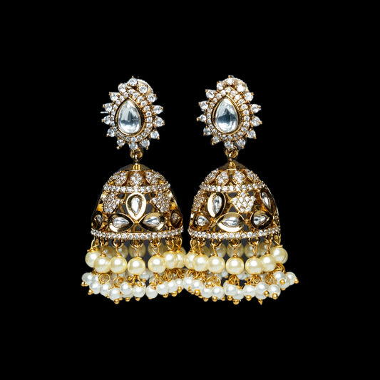 Pearl & Stone-Studded Jhumke