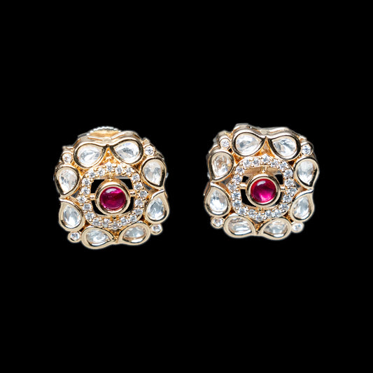 Red Ruby Stone Kundan Tops