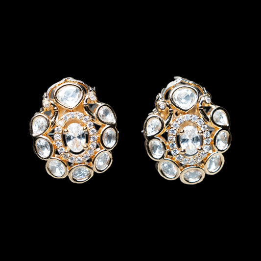 Antique Oval Polki Earrings