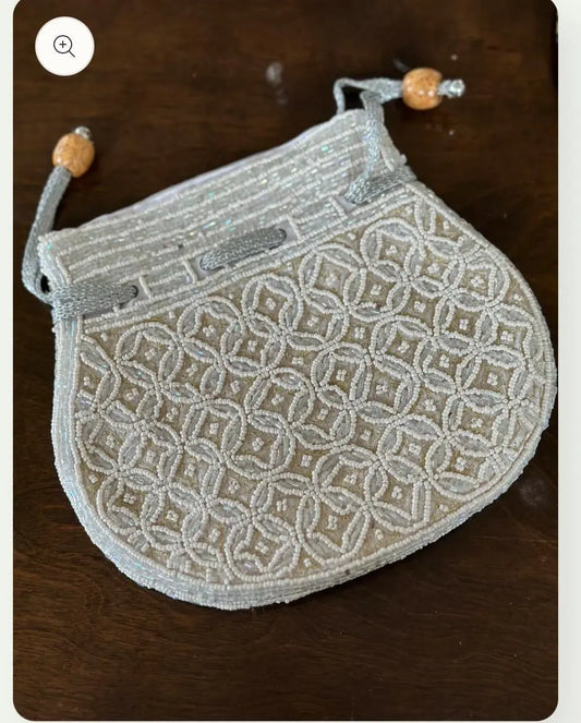 Silver Beaded Bag