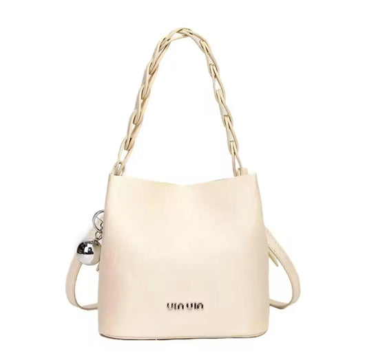 Messenger Faux Leather Bag in Purple