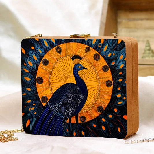 Peacock Design Box Clutch – Artistic Fashion Accessories